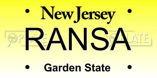 RANSA New Jersey License Plate