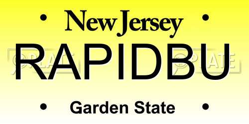 RAPIDBU New Jersey License Plate