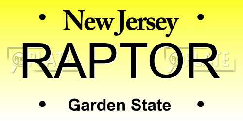 RAPTOR New Jersey License Plate