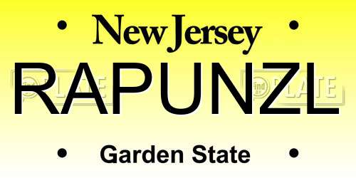 RAPUNZL New Jersey License Plate