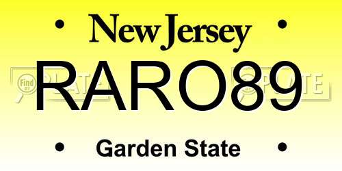RARO89 New Jersey License Plate