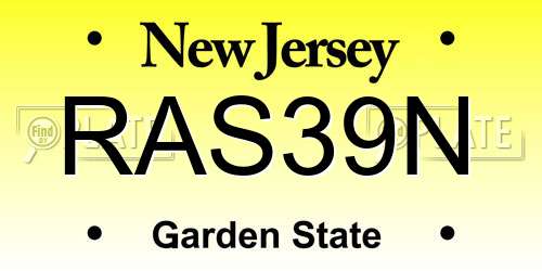 RAS39N New Jersey License Plate