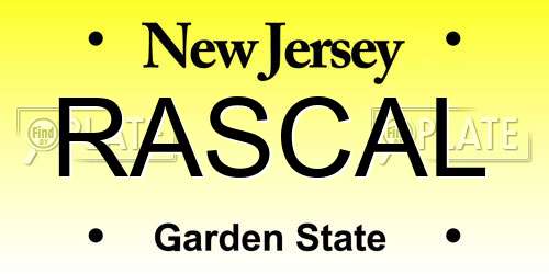 RASCAL New Jersey License Plate