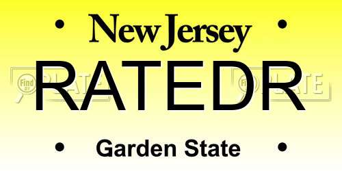 RATEDR New Jersey License Plate