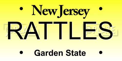 RATTLES New Jersey License Plate