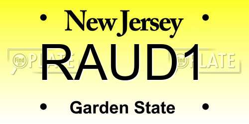 RAUD1 New Jersey License Plate