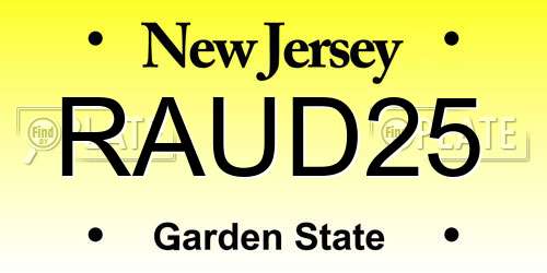 RAUD25 New Jersey License Plate