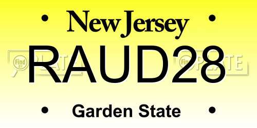 RAUD28 New Jersey License Plate