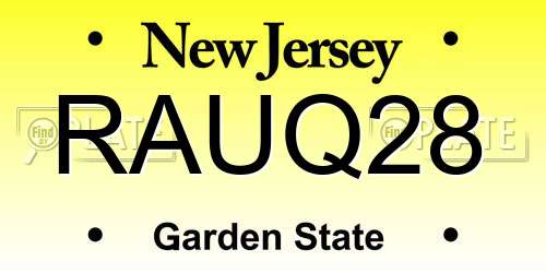 RAUQ28 New Jersey License Plate