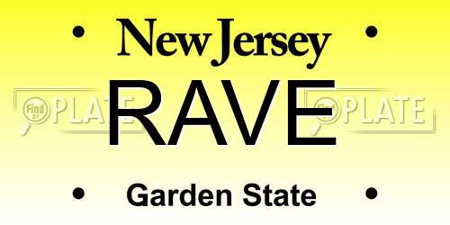 RAVE New Jersey License Plate