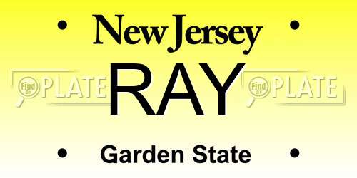 RAY New Jersey License Plate