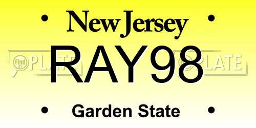RAY98 New Jersey License Plate