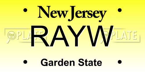 RAYW New Jersey License Plate