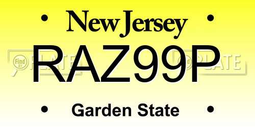 RAZ99P New Jersey License Plate