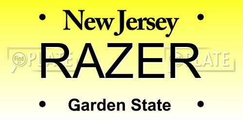 RAZER New Jersey License Plate