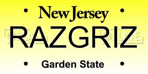 RAZGRIZ New Jersey License Plate