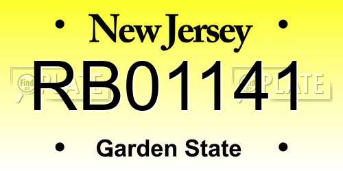 RB01141 New Jersey License Plate