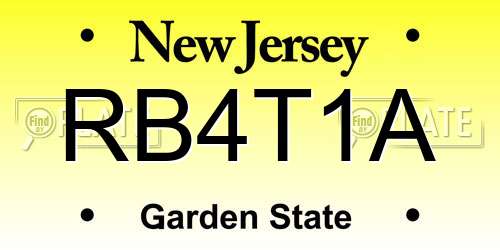 RB4T1A New Jersey License Plate