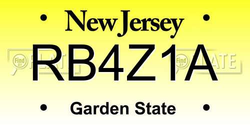 RB4Z1A New Jersey License Plate