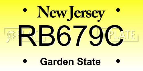 RB679C New Jersey License Plate