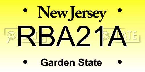 RBA21A New Jersey License Plate
