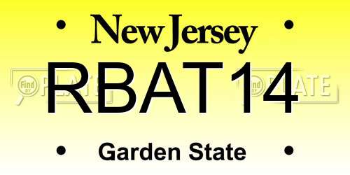 RBAT14 New Jersey License Plate