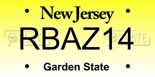 RBAZ14 New Jersey License Plate