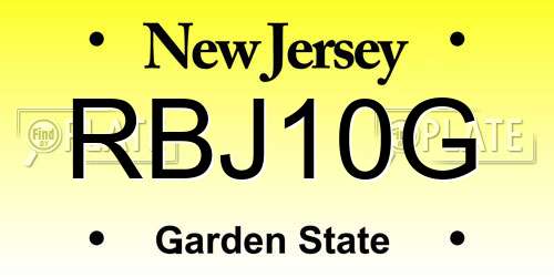 RBJ10G New Jersey License Plate