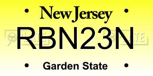 RBN23N New Jersey License Plate