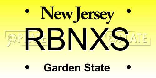 RBNXS New Jersey License Plate