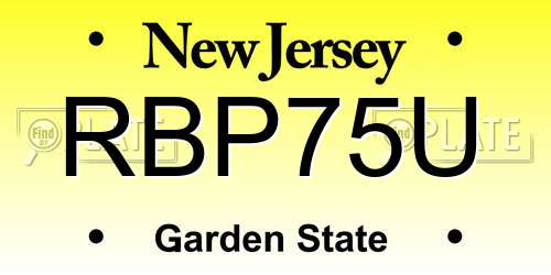 RBP75U New Jersey License Plate