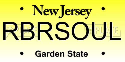 RBRSOUL New Jersey License Plate