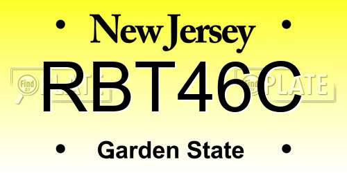 RBT46C New Jersey License Plate