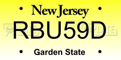 RBU59D New Jersey License Plate
