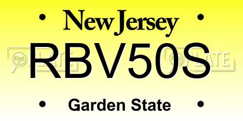 RBV50S New Jersey License Plate