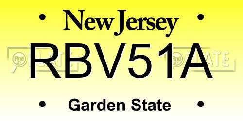 RBV51A New Jersey License Plate