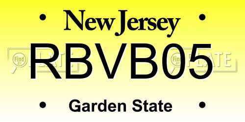 RBVB05 New Jersey License Plate