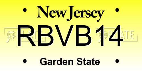 RBVB14 New Jersey License Plate
