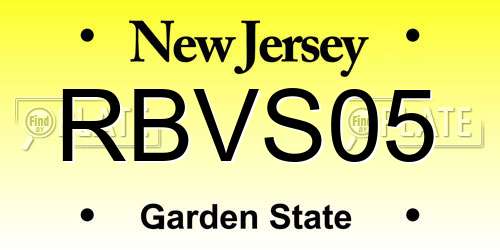 RBVS05 New Jersey License Plate
