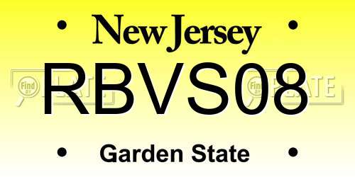 RBVS08 New Jersey License Plate