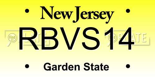 RBVS14 New Jersey License Plate