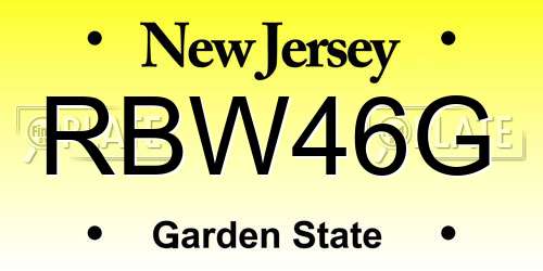 RBW46G New Jersey License Plate