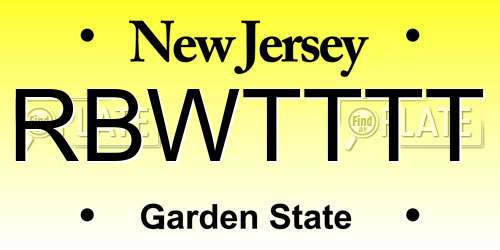 RBWTTTT New Jersey License Plate