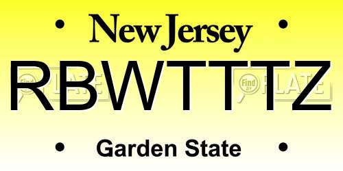 RBWTTTZ New Jersey License Plate