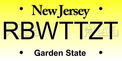 RBWTTZT New Jersey License Plate