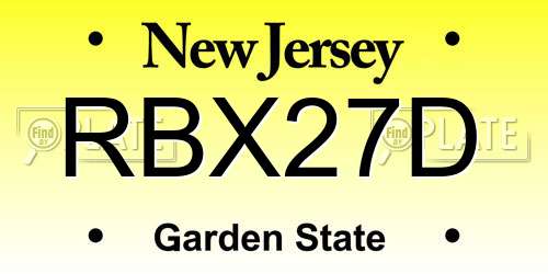 RBX27D New Jersey License Plate