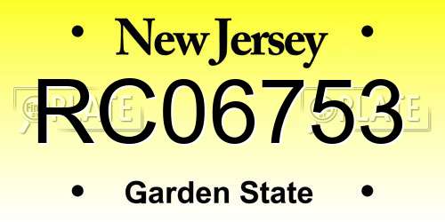 RC06753 New Jersey License Plate