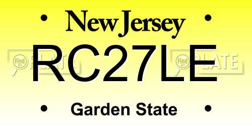 RC27LE New Jersey License Plate