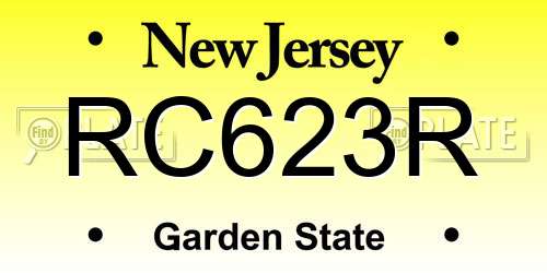 RC623R New Jersey License Plate
