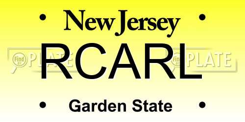 RCARL New Jersey License Plate